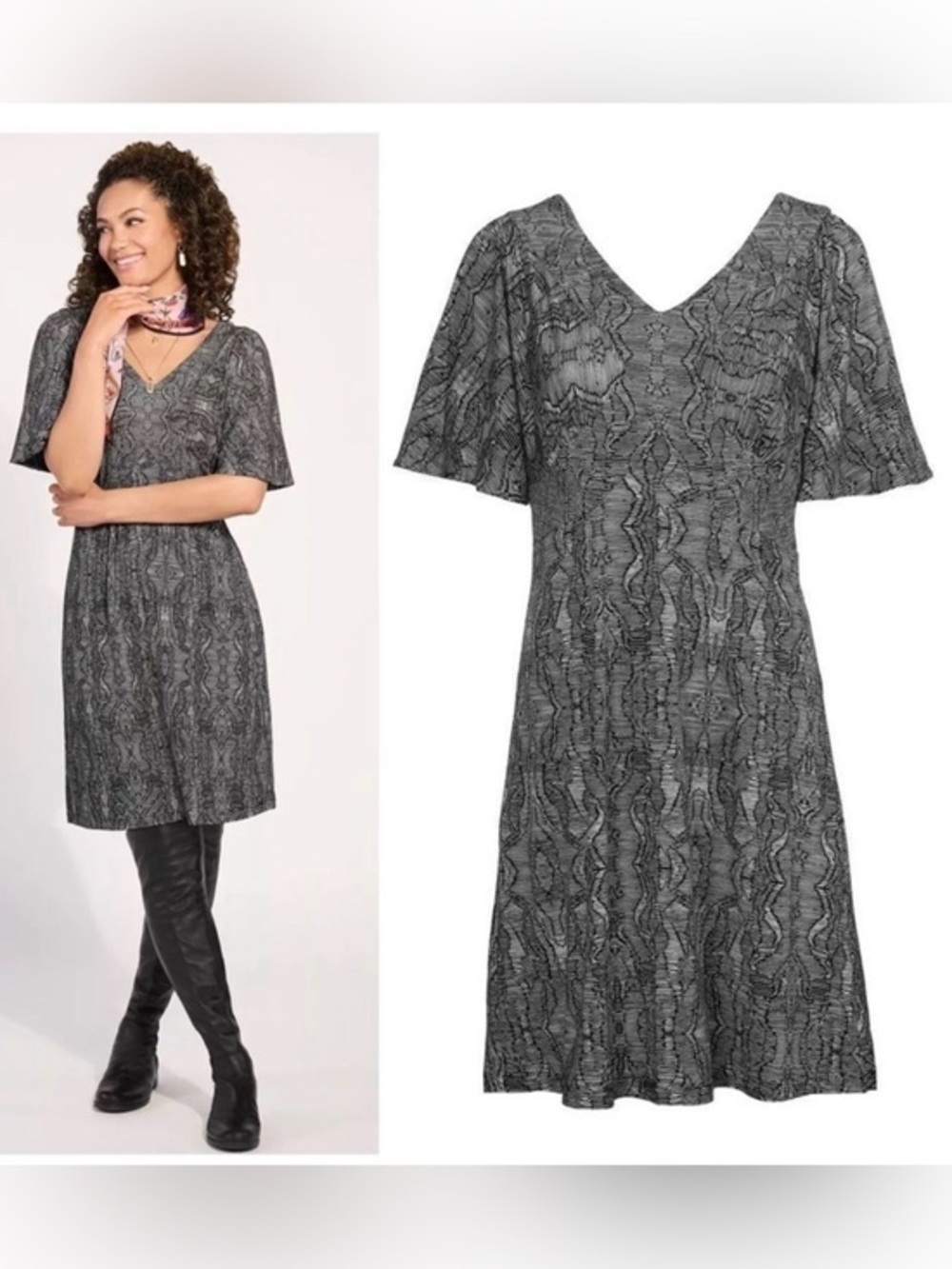NWOT Cabi 4641 Twirl Dress black /white size extra small.